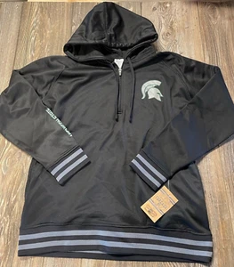 NWT Mens Michigan State Spartans Black Premium Performance Hoodie Size Medium - Picture 1 of 5