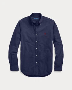 POLO RALPH LAUREN SLIM FIT GARMENT DYED OXFORD HEMD MARINEBLAU NEU MIT ETIKETT MEDIUM M - Bild 1 von 5