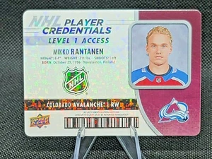 18-19 2018-19 UD MVP Mikko Rantanen NHL Credentials Level 1 Access-Avalanche - Picture 1 of 2