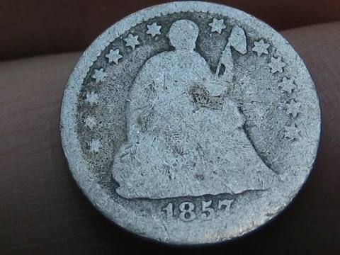 1857 P Seated Liberty Half Dime- Good Details Cover