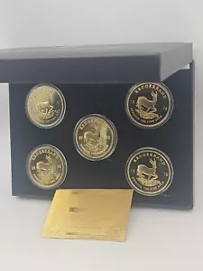 5x MÜNZEN 1967, 2 x 2013, 2 x 1978 1oz 24K Krügerrand GOLD Südafrika IN ETUI - Bild 1 von 6