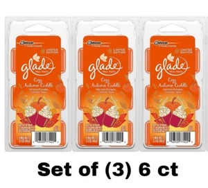 Glade Acogedor Otoño Cuddle Cera Perfumada Derretida, 6ct Calabaza Especias y Caramelo (Paquete de 3) - Imagen 1 de 4