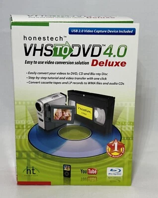 Honestech VHS to DVD 4.0 Deluxe LP & cassette to CD & WMA file converter - Image 1 of 4