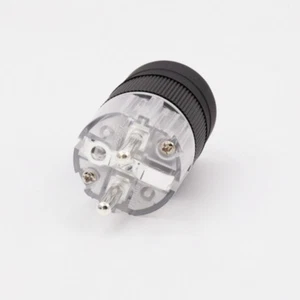 1 stücke hifi audio power kabeladapter Messing versilbert Schuko netzstecker - Picture 1 of 1