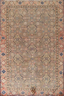 Vintage Traditional Gray/ Red Mahal Area Rug 5'x8' Wool Hand-knotted Carpet - Image 1 of 4
