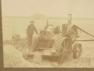 Langes Foto von Dampftraktor und Dreschvorgang (Kofferschlepper?) - Minn - Bild 1 von 6