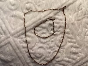 SET 18K GP gold plated Necklace 20” AND Bracelet 7 1/2 “ - Picture 1 of 6