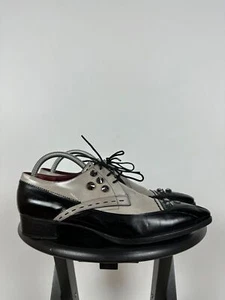 Men's Prada Studded Rhinestone Two-Tone Oxford Dress Leather Shoes Size 41.5 EUR - Picture 1 of 20