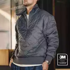 Cappotto mezza cerniera cotone stand up colletto fantasia pullover trapuntato cotone caldo nuovo - Foto 1 di 13