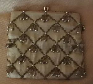 Abendtasche mit Goldperlen Vintage - Bild 1 von 3