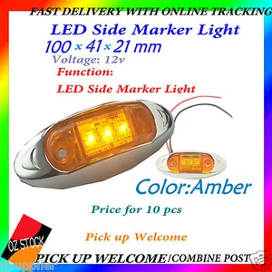 10x 12v Amber Led Side Marker Light Tail Light Lamp Clearance Trailer Truck LED - Picture 1 of 1