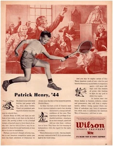 Print Ad Wilson Tennis Racket 1944 Sporting Full Page Large Magazine 10.5"x13.5" - Picture 1 of 1