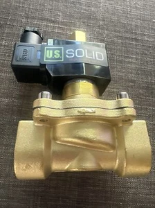 U. S. Solid 1/2" Brass Electric Solenoid Valve 110V AC Normally Open NBR - Picture 1 of 18