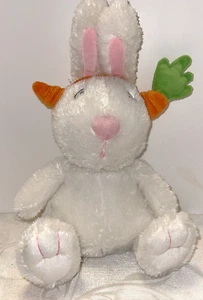 Hallmark Peluche Animal de Peluche Blanco Conejo Zanahoria Orejas Nariz Rosa Orejas Niños - Imagen 1 de 6