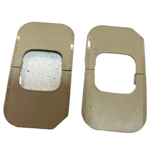 2017 2018 2019 AUDI Q7 PREMIUM FRONT SEAT TRIM COVER BEIGE OEM SET OF 2 PCS - Picture 1 of 9
