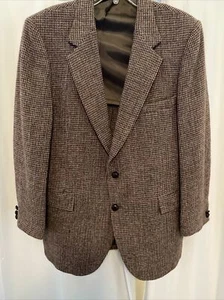 Blazer para hombre Stafford marrón Harris tweed 100 % lana escocesa 40 2 botones - Imagen 1 de 6
