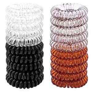 20 Pcs Spiral Hair Ties nvisibobble hair ties coil hair ties phone cord hair ... - Picture 1 of 7
