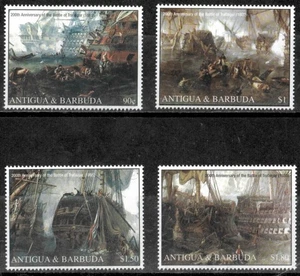 Antigua 2005 - Battle of Trafalgar Ships - Set of 4 Stamps - Scott #2825-8 - MNH - Picture 1 of 1