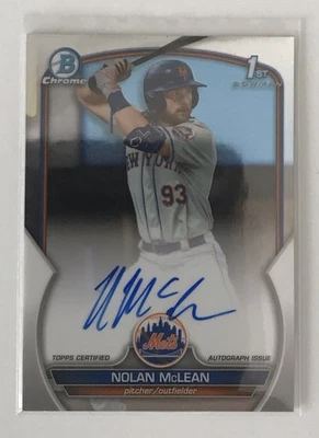 2023 Bowman Chrome Draft Nolan McLean 1st Bowman Auto Mets 🔥🔥 - Image 1 of 2