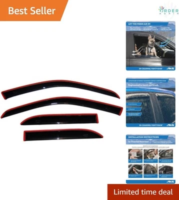 Rain Guards In-Channel Window Vent Visors Smoke 4 pcs for Ram 1500 Crew Cab - Image 1 of 4