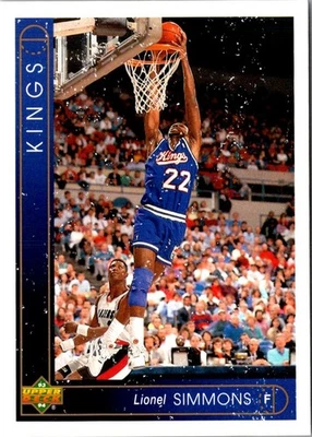 1993 Upper Deck Lionel Simmons #99 Sacramento Kings Basketball Card - Image 1 of 2