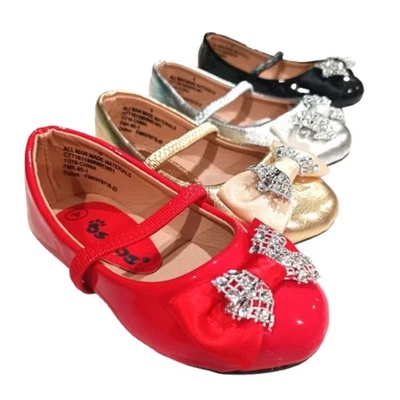 Infant Toddler Girls Ballet Flat Dress Shoes 4-9 Run Large - Image 1 of 3