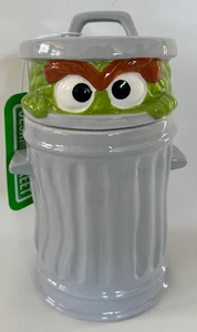 Sesame Street Oscar the Grouch in Trash Can 11" Cookie Jar New! - Picture 1 of 10