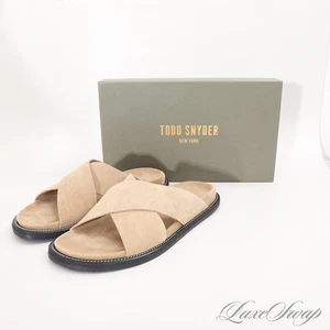 NIB Todd Snyder Made in Italy Sand Suede Molded Sole Crossover Sandals Shoes 11 - Picture 1 of 10