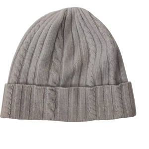 Gorro Fishers Finery para mujer talla única OS tejido con cable 100 % cachemir beige neutros - Imagen 1 de 6