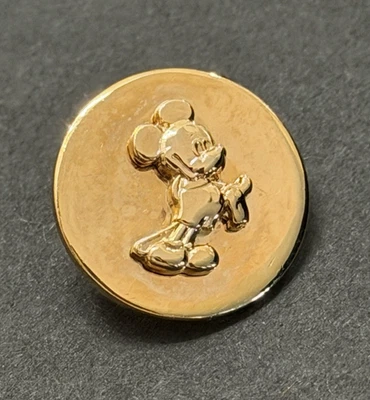 Vintage Mickey Mouse Gold Metal Blazer Button - Disney Back Mark - 5/8" (S6) - Image 1 of 3