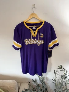 Minnesota Vikings Fanatics Damen Schnür-T-Shirt V-Ausschnitt, Lila, XL, Neu mit Etikett - Bild 1 von 6