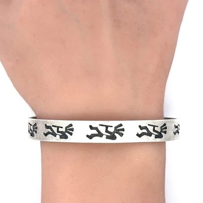Navajo .925 Sterling Silver Kokopelli Cuff Bracelet, 15.1g - Image 1 of 4