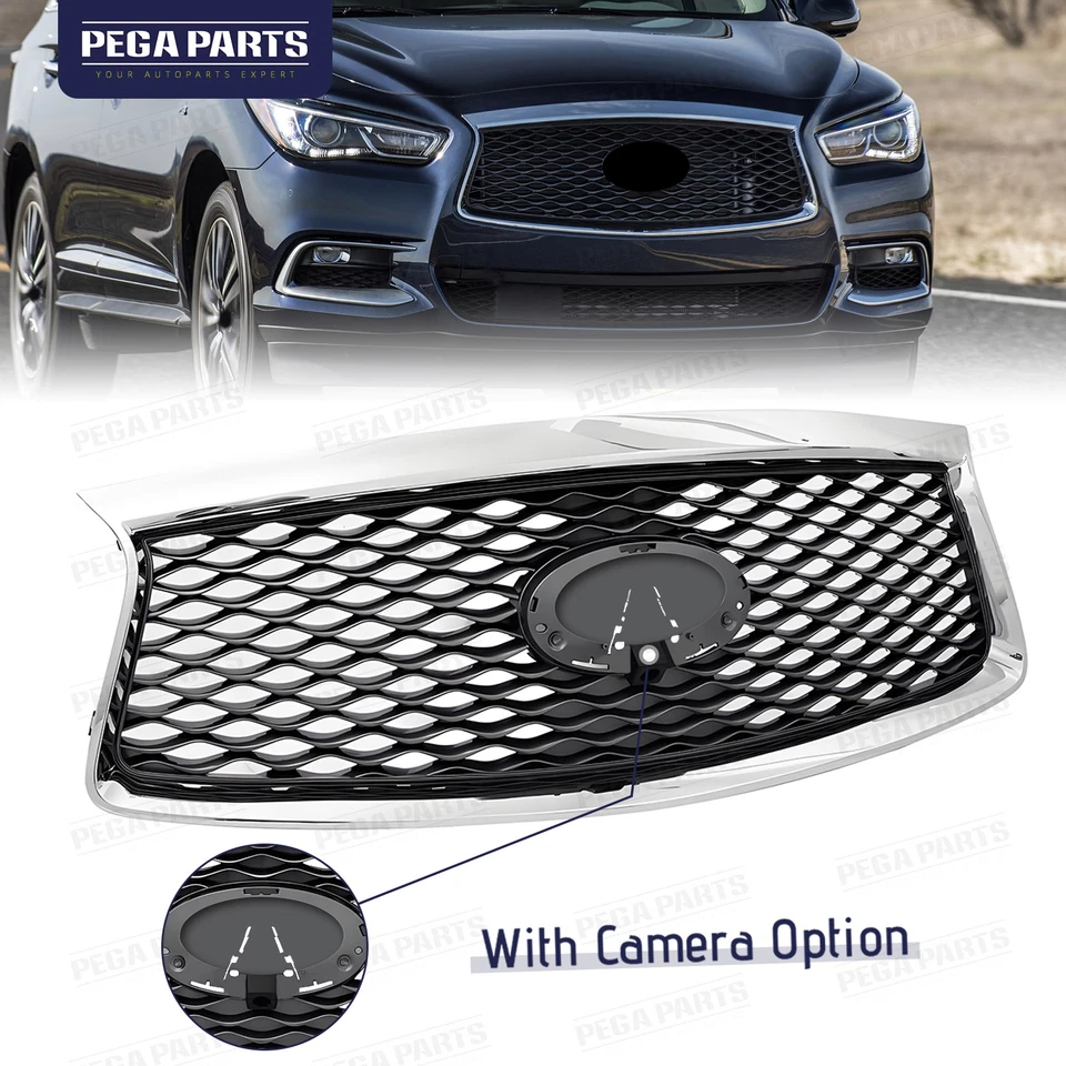 For 2016 2017 2018 2019 2020 Infiniti QX60 Bumper Upper Grille W/ Camera Option Foto 1 de 4