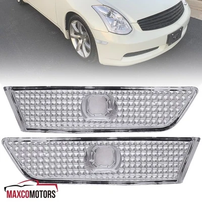 Bumper Lights Fits 2003-2007 Infiniti G35 2 Door Coupe Clear Parking Signal Lamp - Изображение 1 из 4
