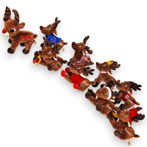 Reindeer Plush Dan Dee Full Set of 9 Collectors Choice Rudolph - Picture 1 of 8
