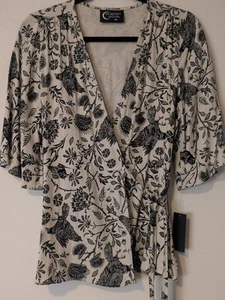NWT Midnight Hour Ravens Garden Wrap Top - Picture 1 of 4