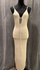 Hera Collection Taupe Sexy Bodycon Clubwear Stretch Sweater Knit Long Dress Sm. - Picture 1 of 8