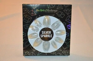 Color Play Press On Nails Silver Sparkle New Almond Point Nail - Bild 1 von 1