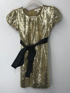 Miss Grant girls gold sequined short sleeve party dress sz 6-7y - Picture 1 of 4