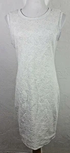 Catherine Malandrino Womens Dress Medium Floral Textured Cream Lurex Sleeveless - Picture 1 of 5