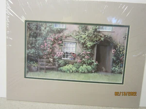 LISTED ARTIST PAUL LANDRY SIGNED NUMBERED PRINT  GARDEN DOORWAY CATS ROSES - Picture 1 of 6