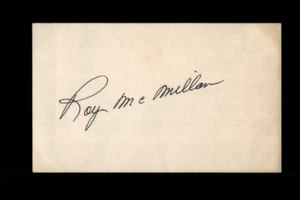 ROY MCMILLAN AUTOGRAPHED VINTAGE 3 x 5 INDEX CARD, 2 X ALL-STAR, 1956, 1957 - Picture 1 of 1