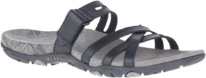 Merrell Z4669* Black Leather Rosa Sandspur Strappy Slide Sandals Size 7 M - Picture 1 of 7