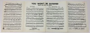 Vintage 1945 Klavier Noten You Won't Be Satisfied Freddy James & Larry Stock - Bild 1 von 6