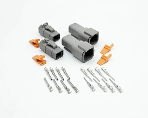 2x 4 Pin Deutsch DTM DTM04-4P DTM06-4S Small Waterproof Connector & Terminal Kit - Picture 1 of 4