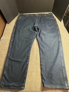 Cabela's Men's Size 46 x 30 Plaid Flannel Lined Denim Blue Jeans - Picture 1 of 14