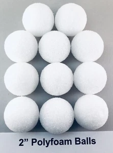 White 2" Polystyrene Foam Round Balls - 11 Count - Picture 1 of 3