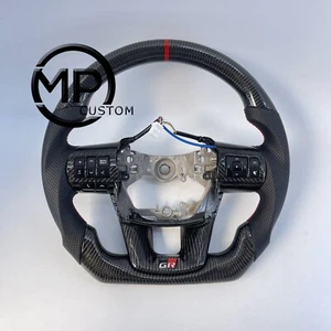 Volante de fibra de carbono personalizado para Toyota Hiace Hilux Fortuner 2015-2022 - Imagen 1 de 11