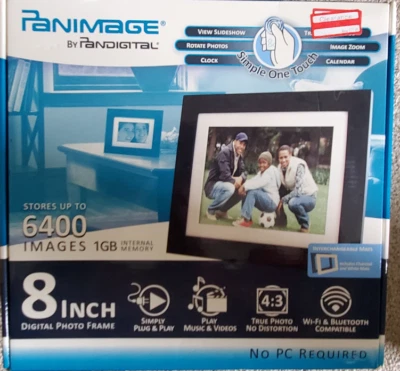 Pandigital Panimage 8" Digital Photo Frame Holds 6400 Images 1GB Memory NEW - Image 1 of 4