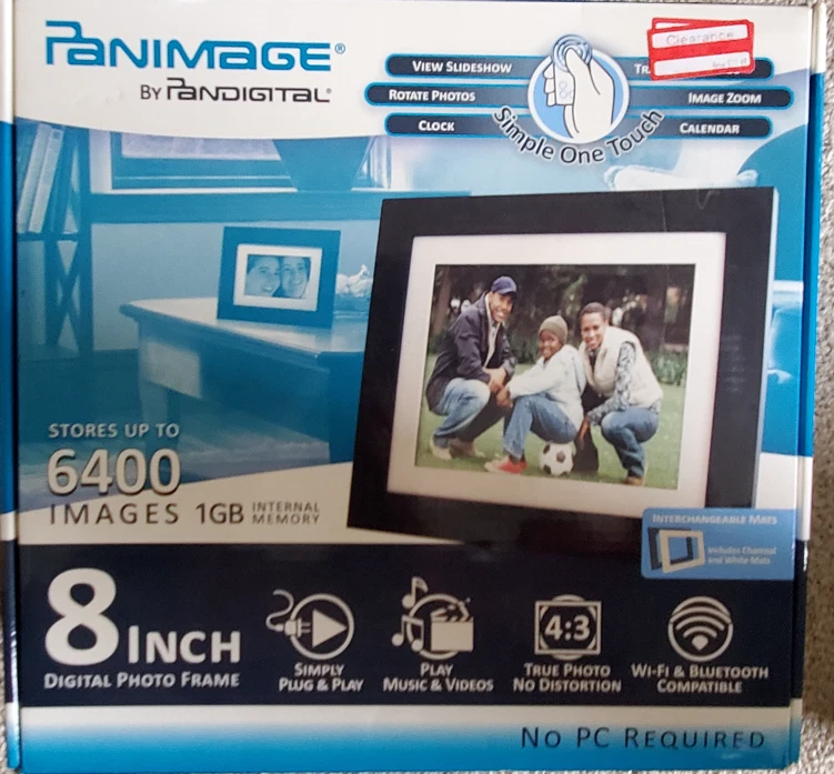 Pandigital Panimage 8" Digital Photo Frame Holds 6400 Images 1GB Memory NEW - Image 1 of 4
